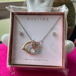 Mestige heart necklace and earrings  jewelry